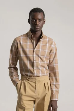 Hombre PuroEGO Camisas>Camisa slim algodón cuadro tartán