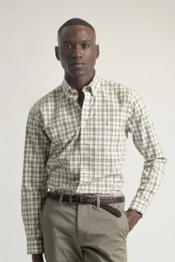 Hombre PuroEGO Camisas>Camisa slim algodón cuadro tartán