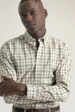 Hombre PuroEGO Camisas>Camisa slim algodón cuadro tartán