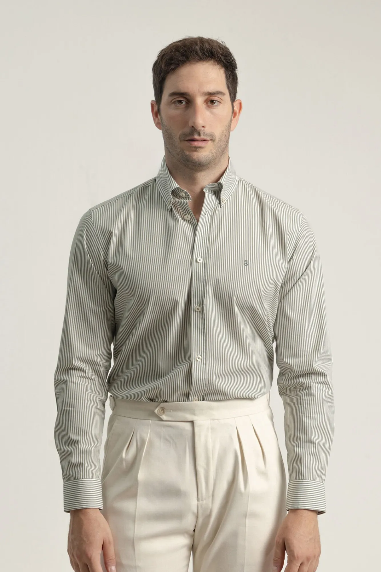 Hombre PuroEGO Camisas>Camisa slim fit algodón rayas