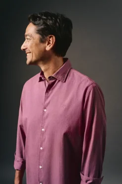 Hombre OOTO Camisas>Camisa twill liso tencel algodón