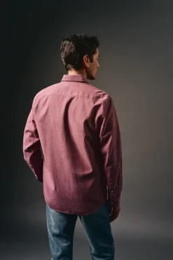 Hombre OOTO Camisas>Camisa twill liso tencel algodón