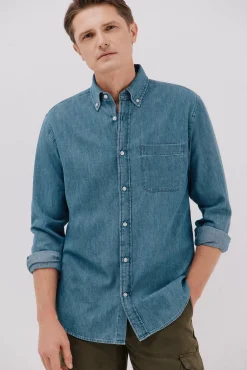 Hombre Cortefiel Camisas>Camisa vaquera