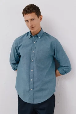 Hombre Cortefiel Camisas>Camisa vaquera con bolsillo