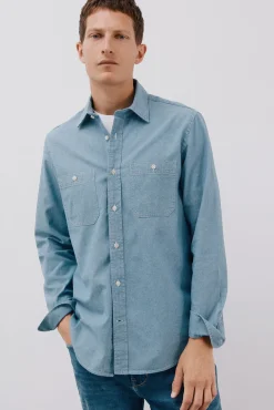 Hombre Cortefiel Camisas>Camisa vaquera con dos bolsillos