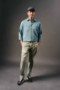 Hombre OOTO Camisas>Camisa vaquera tejido espiga