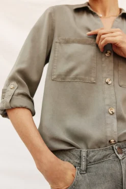 Mujer Cortefiel Blusas>camisa vaquera tencel