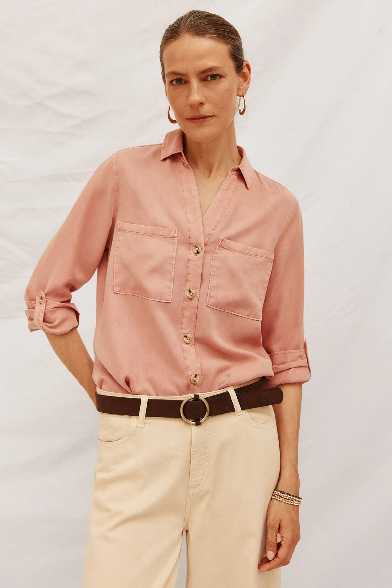 Mujer Cortefiel Blusas>camisa vaquera tencel