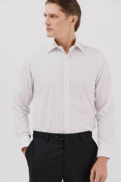 Hombre Cortefiel Camisas De Vestir|Camisas>Camisa vestir rayas algodón tencel