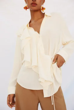 Mujer Cortefiel Blusas>Camisa volante manga larga