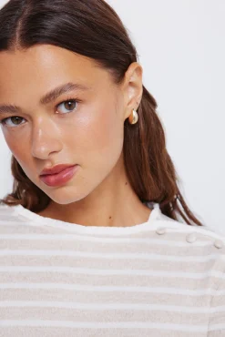 Mujer Springfield Camisetas>Camiseta botones hombro cuello