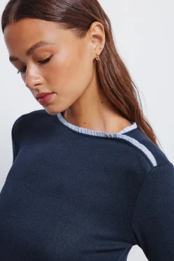 Mujer Springfield Camisetas>Camiseta botones hombro cuello