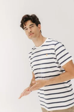 Hombre elPulpo Camisetas>Camiseta básica bordado rayas