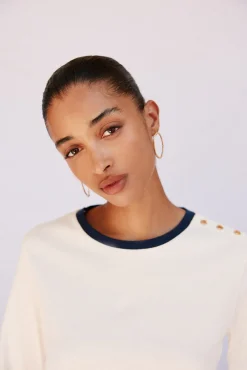 Mujer Cortefiel Camisetas>Camiseta básica botones dorados