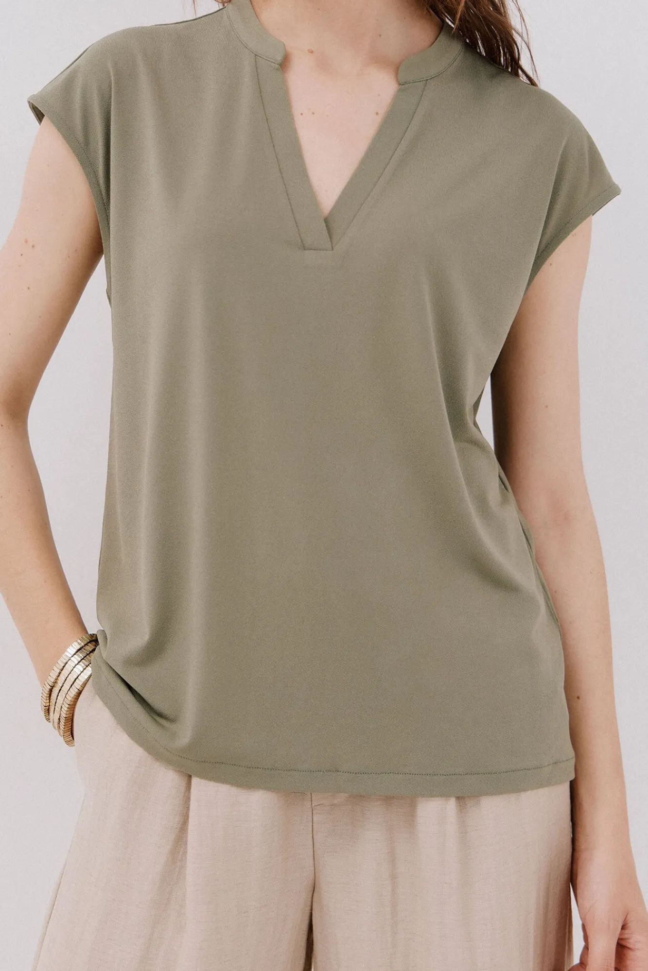 Mujer Cortefiel Camisetas>Camiseta básica cuello mao desmentido