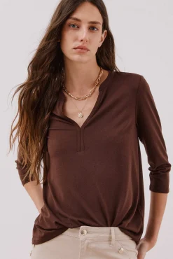 Mujer Cortefiel Camisetas>Camiseta básica escote mão