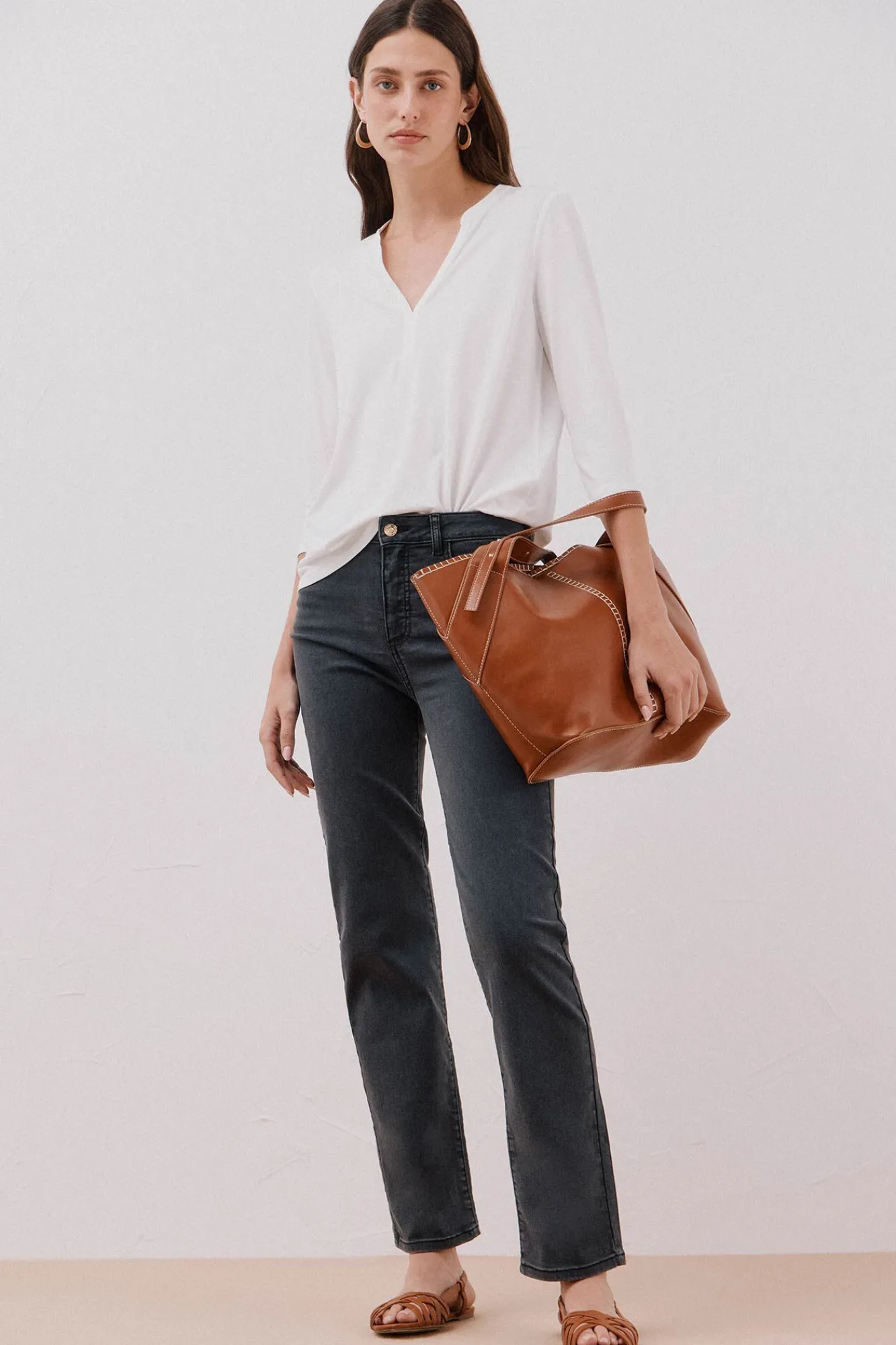 Mujer Cortefiel Camisetas>Camiseta básica escote mão