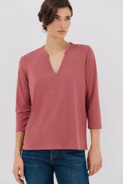 Mujer Cortefiel Camisetas>Camiseta básica escote mão