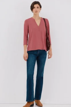 Mujer Cortefiel Camisetas>Camiseta básica escote mão