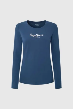 Mujer Pepe Jeans Camisetas>Camiseta básica manga larga logo frontal