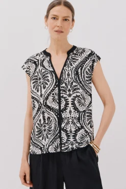 Mujer Cortefiel Camisetas>Camiseta básica sin magnas cuello mao