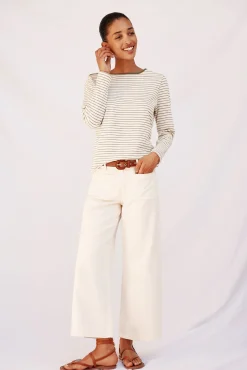 Mujer Cortefiel Camisetas>Camiseta cuello barco rayas