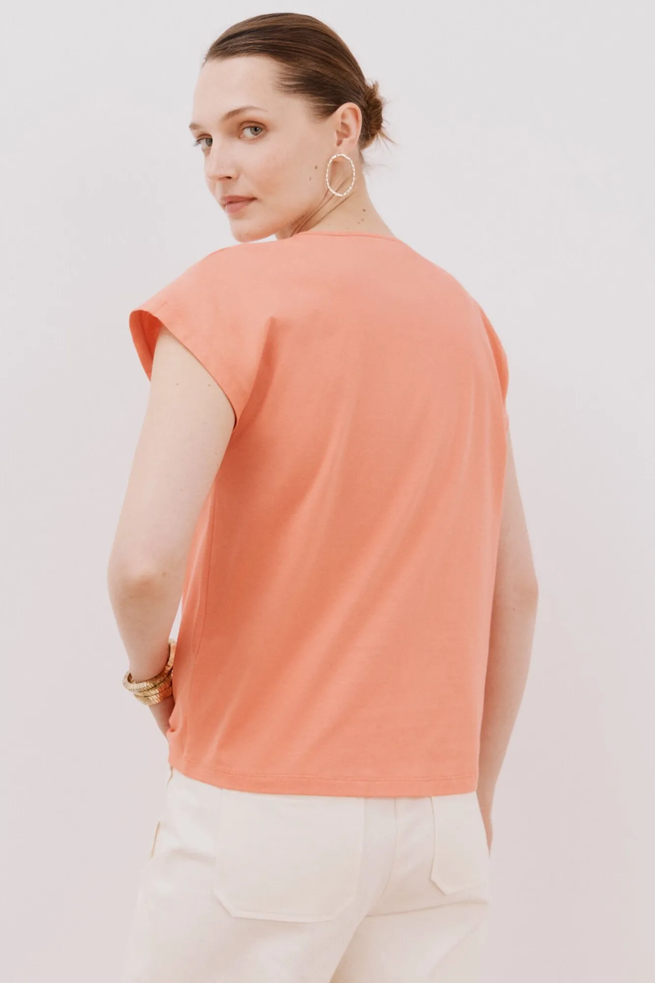 Mujer Cortefiel Camisetas>Camiseta cuello pico trenza