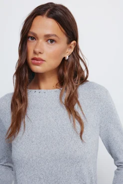 Mujer Springfield Camisetas>Camiseta cuello tachas