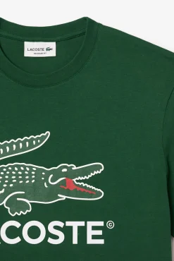 Hombre Lacoste Camisetas>Camiseta de algodón con estampado Signature