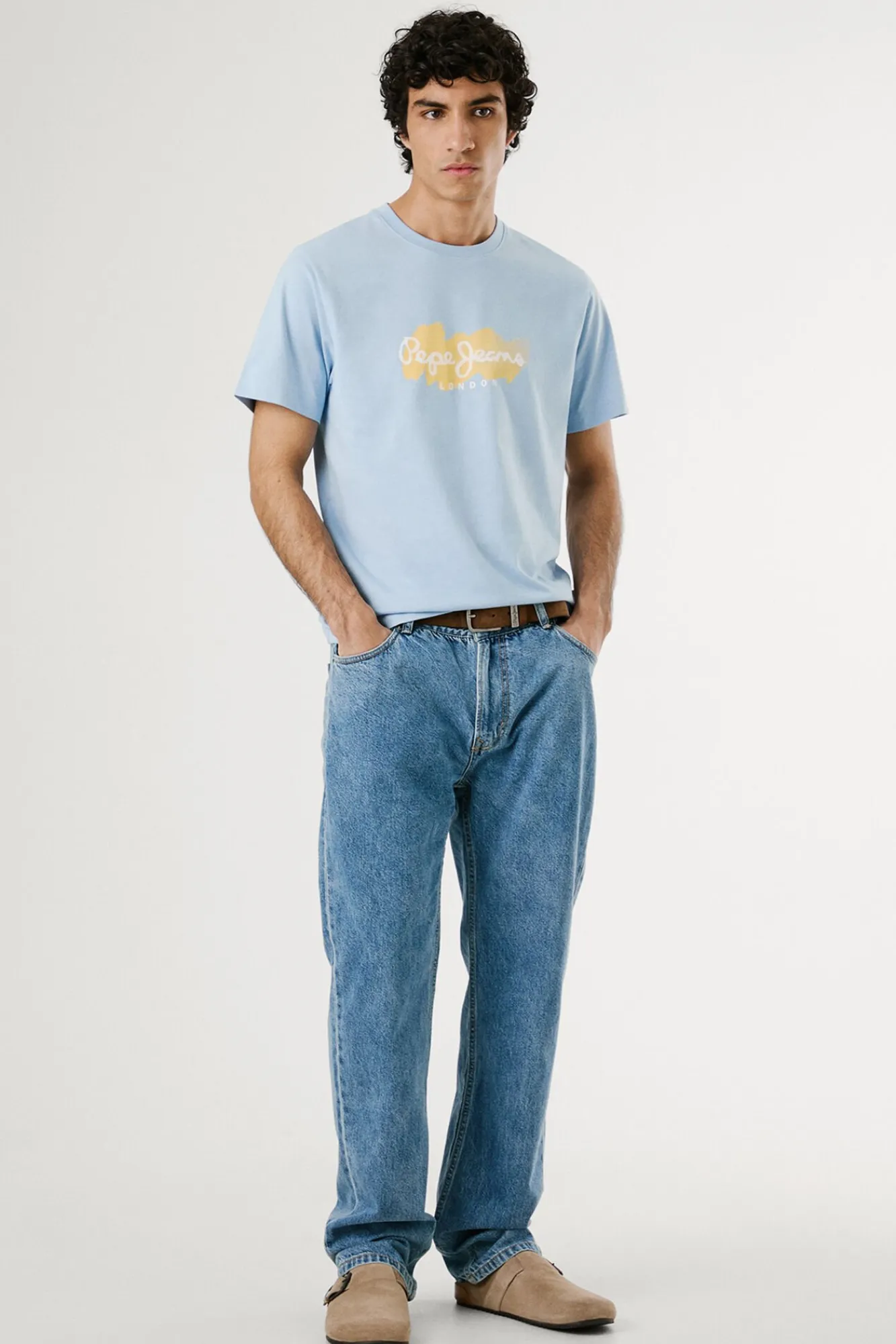 Hombre Pepe Jeans Camisetas>Camiseta de manga corta con logo y estampado frontal.