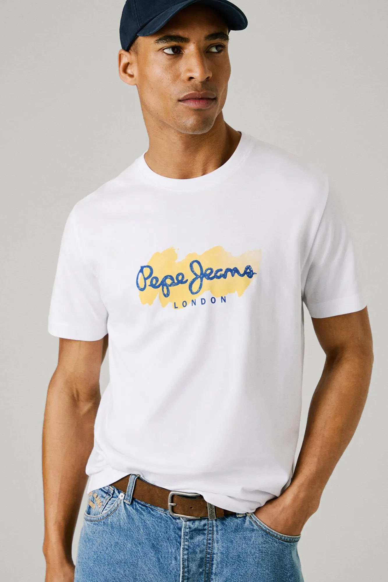 Hombre Pepe Jeans Camisetas>Camiseta de manga corta con logo y estampado frontal.