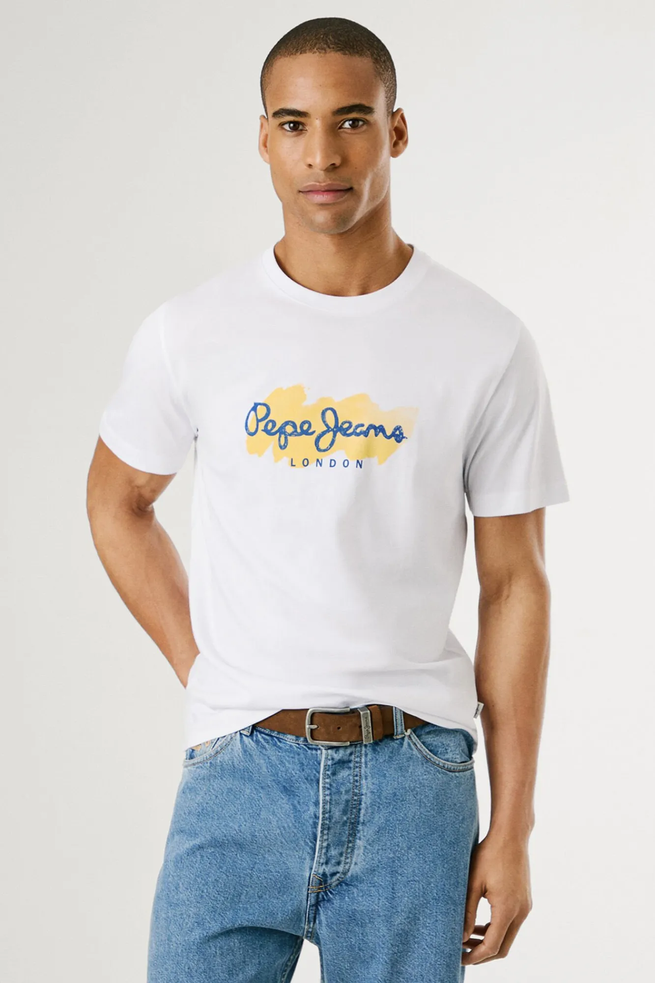 Hombre Pepe Jeans Camisetas>Camiseta de manga corta con logo y estampado frontal.