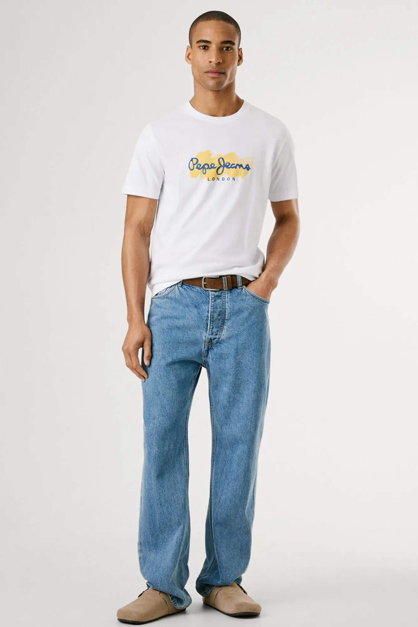 Hombre Pepe Jeans Camisetas>Camiseta de manga corta con logo y estampado frontal.