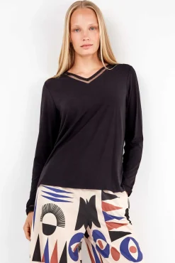 Mujer Gisela Camisetas>Camiseta detalle encaje escote