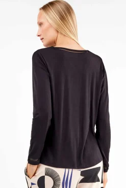 Mujer Gisela Camisetas>Camiseta detalle encaje escote