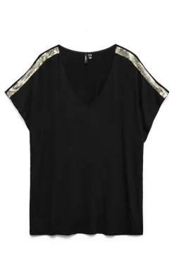 Mujer Vero Moda Curve Camisetas>Camiseta detalles lentejuelas talla grande