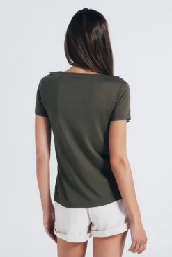 Mujer Springfield Camisetas>Camiseta escote crochet