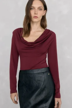 Mujer Pedro del Hierro Camisetas>Camiseta escote drapeado