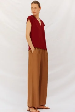 Mujer Cortefiel Camisetas>Camiseta estamapda escote pico fruncido