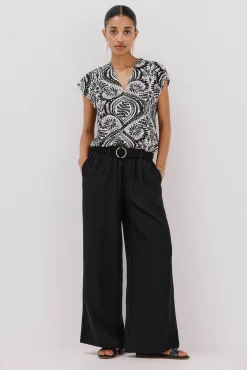 Mujer Cortefiel Camisetas>Camiseta estamapda escote pico fruncido