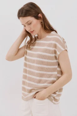 Mujer Cortefiel Camisetas>Camiseta estructura rayas