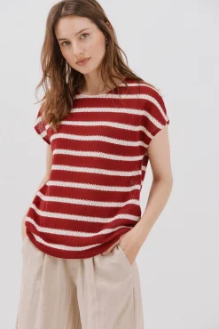 Mujer Cortefiel Camisetas>Camiseta estructura rayas