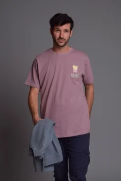 Hombre Cloking Camisetas>Camiseta Lavada Burdeos Fooders