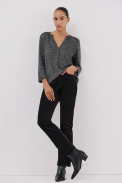 Mujer Cortefiel Camisetas>Camiseta lurex cuello mao