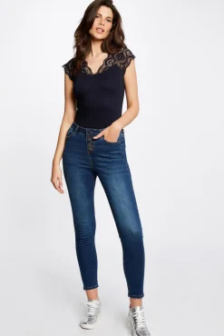 Mujer Morgan Camisetas>Camiseta manga corta con encaje