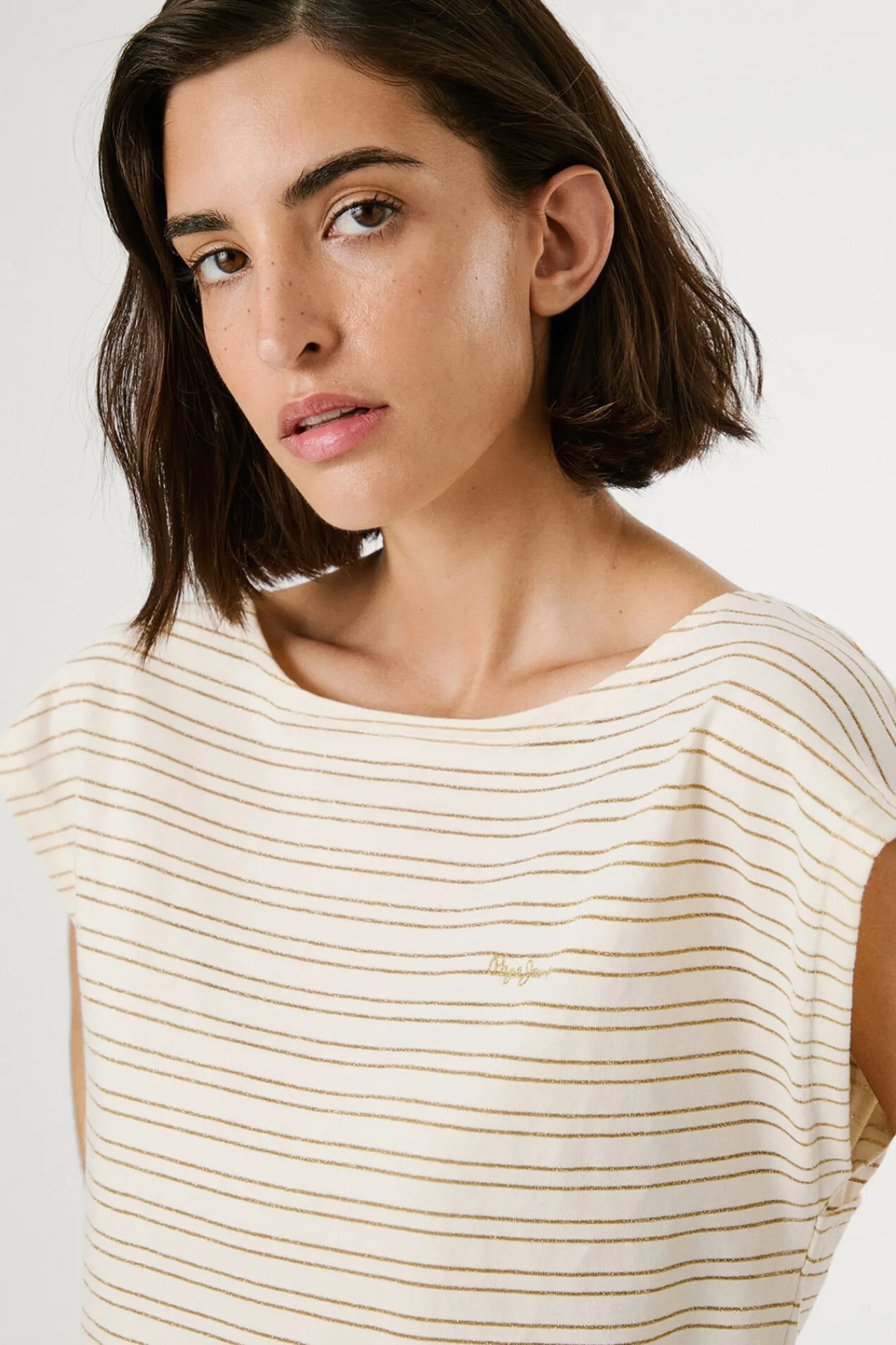 Mujer Pepe Jeans Camisetas>Camiseta manga corta de rayas con abertura trasera