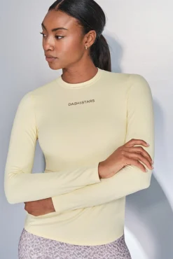 Mujer Dash and Stars Deporte|Camisetas>Camiseta manga larga amarillo