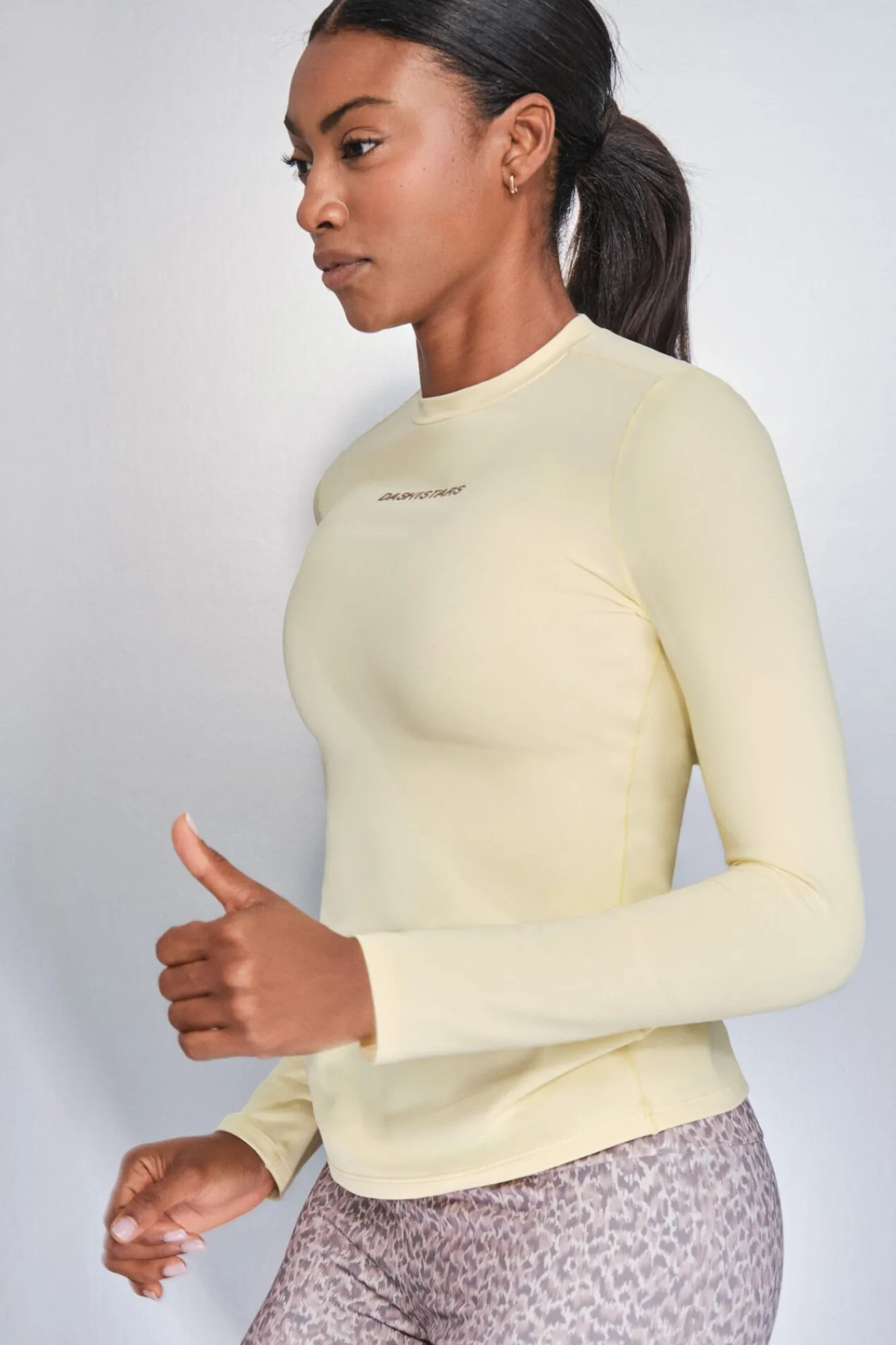 Mujer Dash and Stars Deporte|Camisetas>Camiseta manga larga amarillo