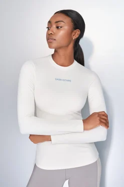 Mujer Dash and Stars Deporte|Camisetas>Camiseta manga larga blanco