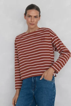 Mujer Pedro del Hierro Camisetas>Camiseta marinera de algodón español